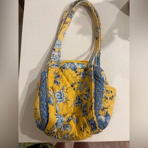 Floral Quilted Mini Duffle - Yellow and Blue